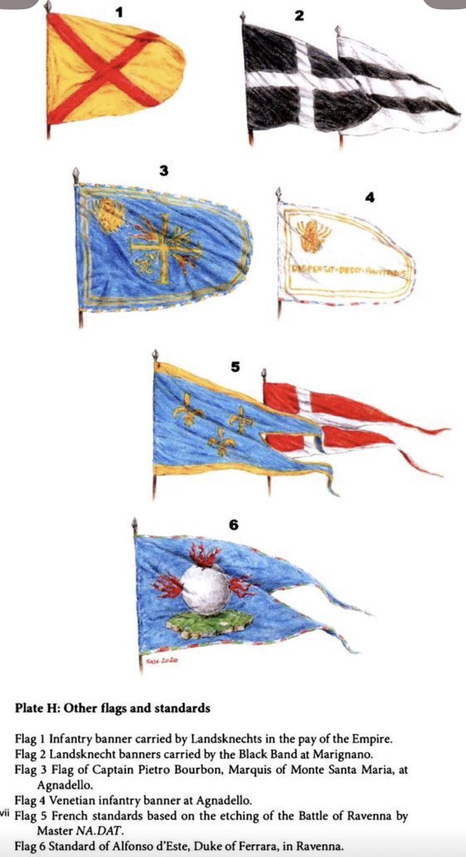 Argonaut1535's tweet photo. 👑⚔️16th C. Flags, Standards, and Banners of The Italian Wars (1494-1559) 🇪🇸🇩🇪🇮🇹🇳🇱🇦🇹🇧🇪🇨🇭🇫🇷 https://t.co/05945KScAY