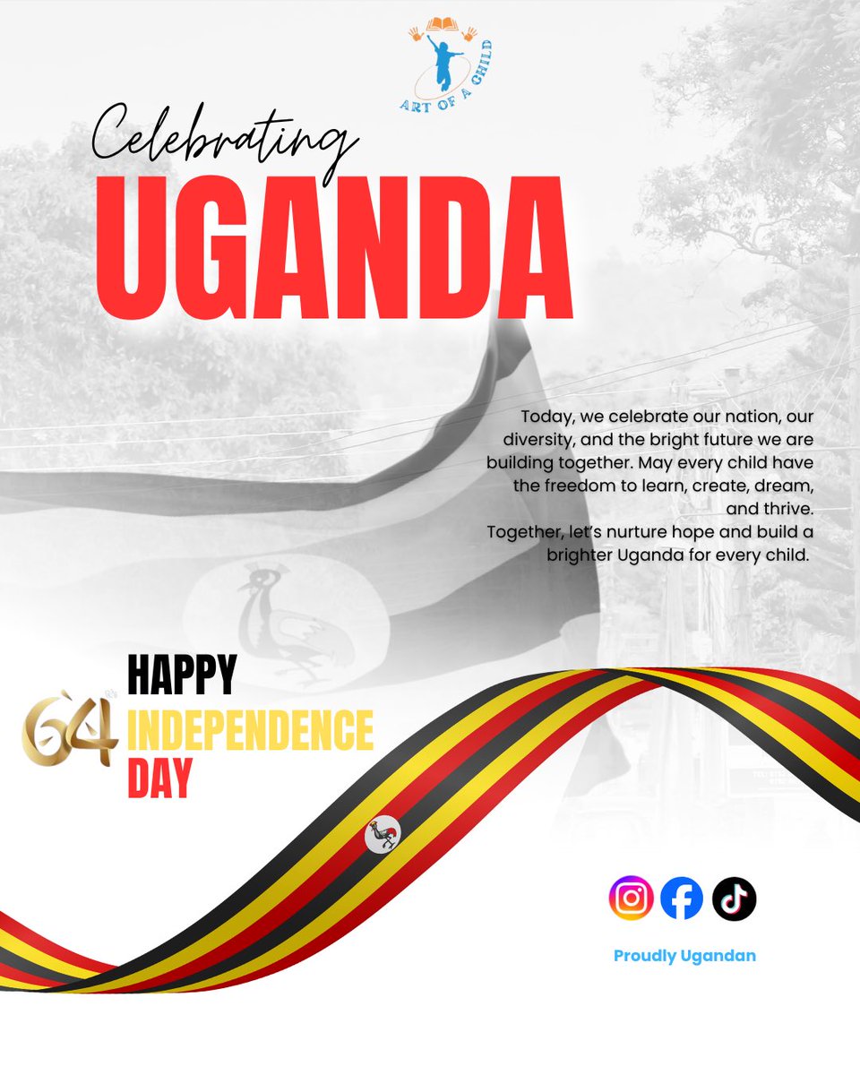 artofachildug's tweet photo. HAPPY 64th INDEPENDENCE DAY UGANDA…..

#indepenceday #independence #uganda #happeningnow #64th https://t.co/xqZFSIRTjY