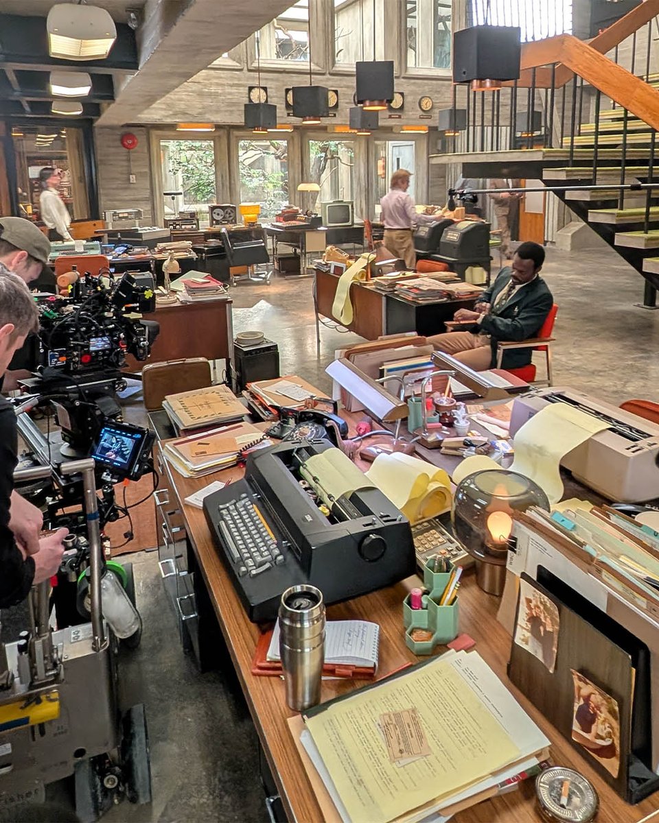 MiddKidProd's tweet photo. The WIBC radio station set was built entirely on a soundstage using vintage 1970s office and broadcast equipment.

#MGMplus #AmericanHostage #behindthescenes https://t.co/fGOaXgec5f