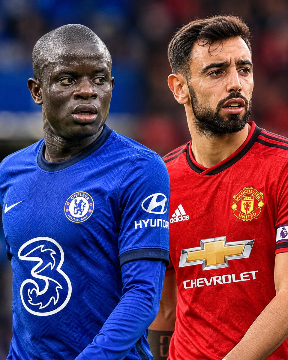 siruniversaletv's tweet photo. 🔥 IN THEIR PRIME, WHO ARE YOU TRUSTING WITH YOUR MIDFIELD? 🔵⚔️🔴

👀 If you can pick only ONE for your midfield, who are you choosing?

KANTÉ or BRUNO? 👇🔥
Tag a Chelsea or Man United fan! 🗣️
Follow for more football debates. https://t.co/odE6W0Cjg0