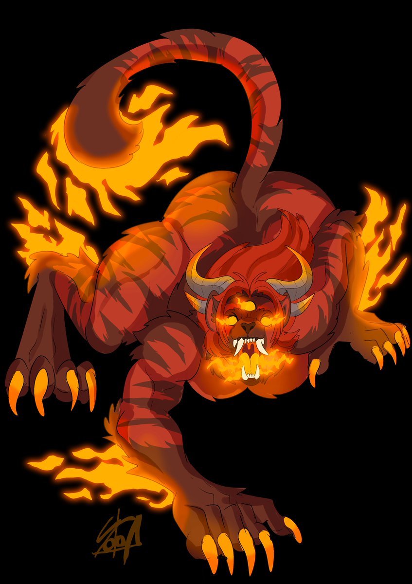 EdSoMez's tweet photo. "Cursed by the gypsy witch, the woman turned into a feline beast  of hell upon hearing the horrifying trigger words...  pssst pssst "

Weretober / TFoctober day 8 : Siamese hell liger / Word trigger
#Weretober2026