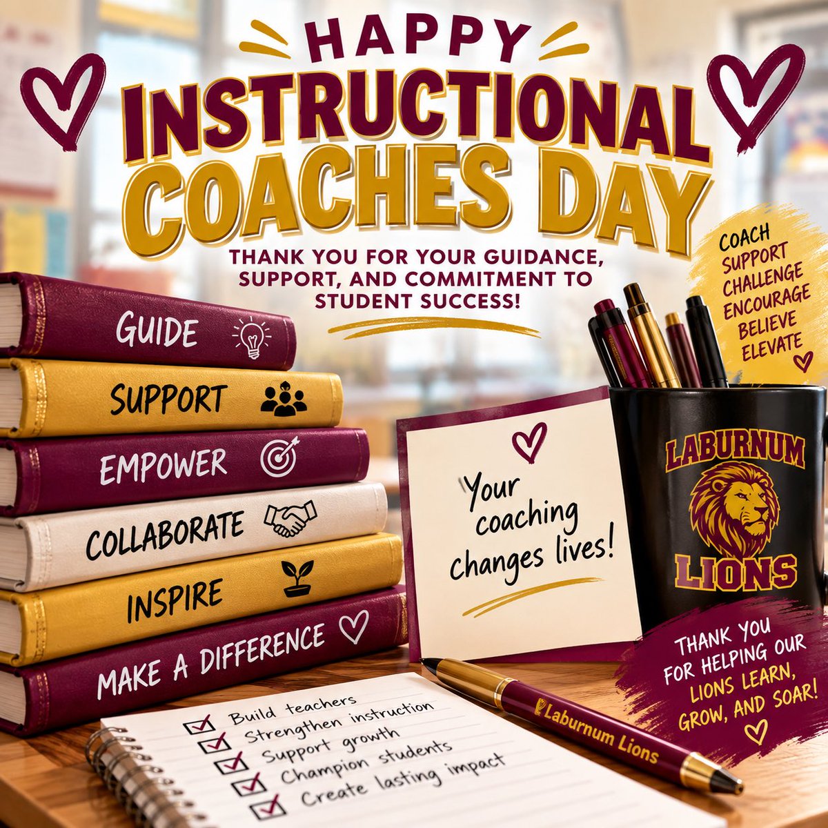 LaburnumES's tweet photo. 🎉🦁 Double the Celebration! ❤️💛

As we celebrated Instructional Coaches Day this week, our amazing coaches had another reason to celebrate—PERFECT ATTENDANCE for September! 🏆🎁 They received certificates and special prizes! Thank you for your dedication!

#LaburnumLions https://t.co/EohajPvWHV