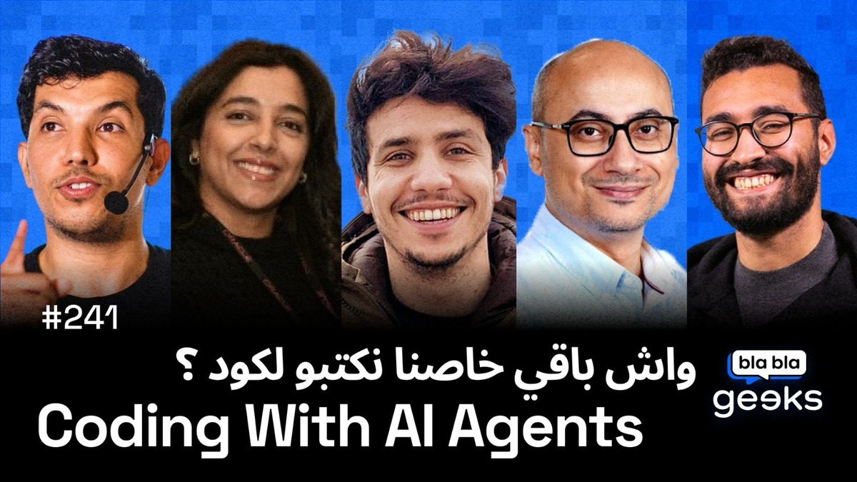 geeksblabla's tweet photo. الذكاء الاصطناعي ولى جزء من حياتنا اليومية، وفالكود ولات الموديلات كتكتب features، كتصلح bugs، وكتحل pull requests بوحدها. وهاد الشي بدل الـ workflow ديال المطورين: كاين اللي كيخلي الـ agent يدير الخدمة كاملة، وكاين اللي كيستعملو غير كمساعد، وكاين اللي مازال كيكتب الكود بيديه.

فهاد الحلقة عندنا ضيوف خاصين غادي نشوفو معاهم كيفاش 
كايتعاملو مع الكود في زمن الذكاء الإصطناعي.

موعدنا نهار الأحد مع 20h