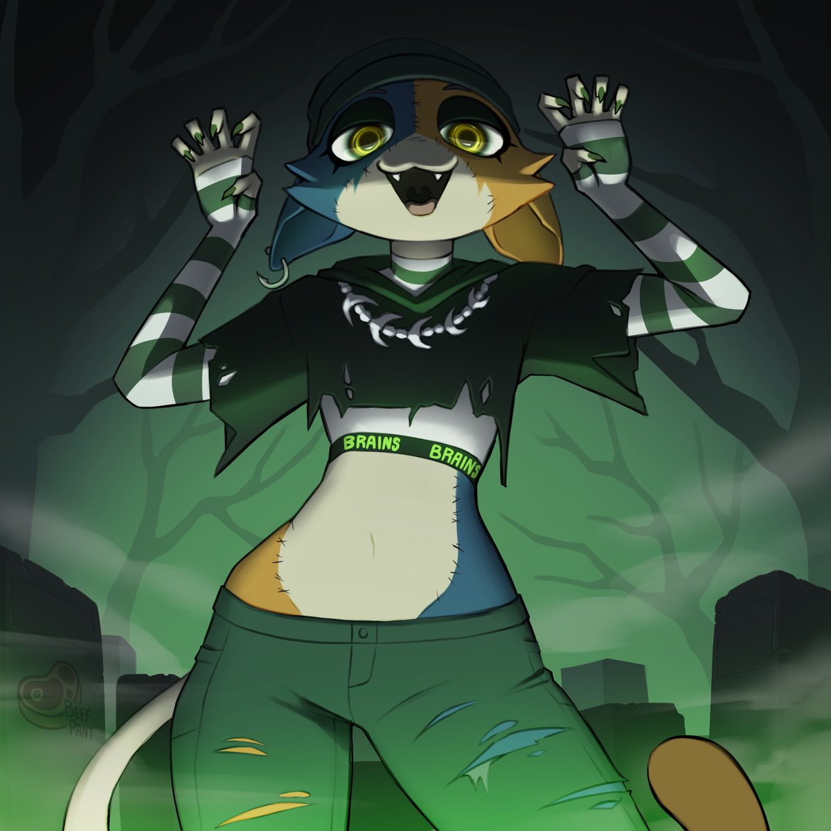 pantphobia's tweet photo. Im so ready for the ween 🎃 

#halloween #fortnite #meowskulls #digitalart https://t.co/6QSiiDF8iL