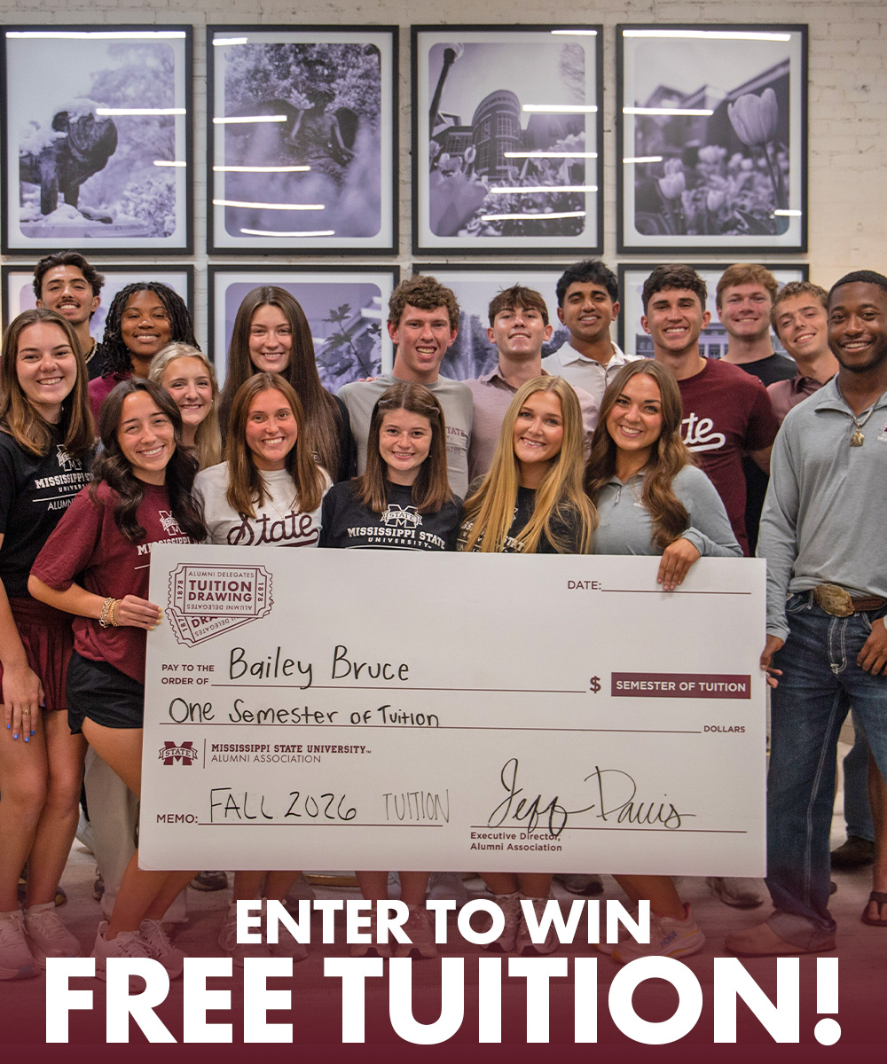 MSStateAlumni's tweet photo. One MSU student will win FREE tuition for spring 2027. 👀

The MSU Alumni Delegates Tuition Drawing is open! If you're a current MSU student or family member of one, click below to get your tickets and enter now.

🔗 https://t.co/Ya9ANxFejx https://t.co/ilqv9qdovV