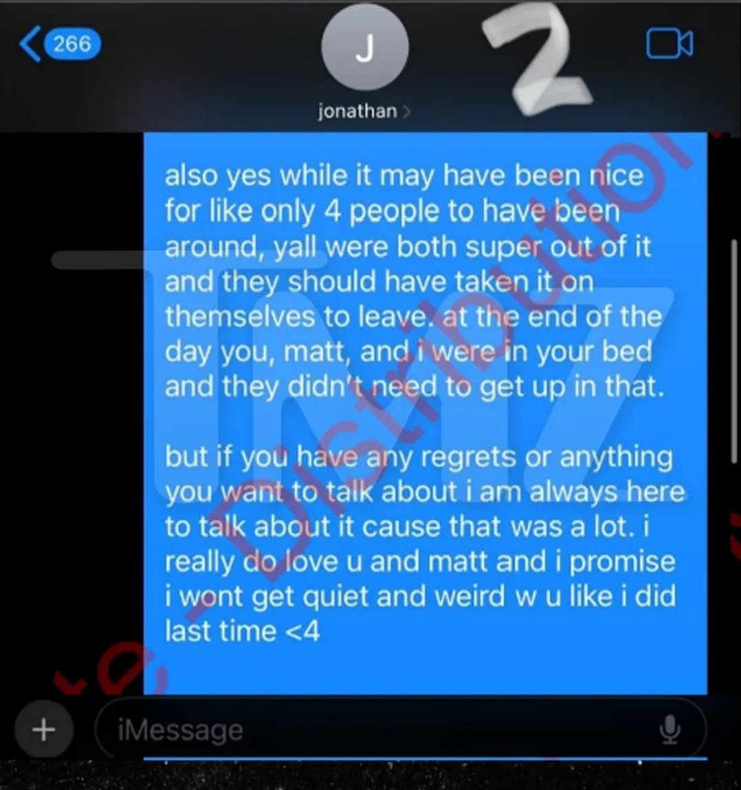 KanekoaTheGreat's tweet photo. BREAKING: Cornell 'Jane Doe' called the alleged r*pe a "gangbang" in texts sent two days later, per TMZ.

"i don't think we should feel any shame... our body our choice asf," she told Jonathan Newell, one of seven men she's now suing.

She added she "really liked being" with him and 'Matt.'

'Matt' is Matthew Ingalls, who told Cornell he was too intoxicated to consent and suggested Doe assaulted him, per ABC.