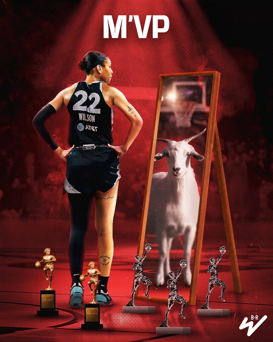 BleacherReport's tweet photo. MAKE THAT FIVE MVPs FOR A'JA WILSON 🚨🐐

2026 season stats:
26.2 PPG
9.4 RPG
3.2 APG

Goat Behavior. https://t.co/mgPHIst1rm