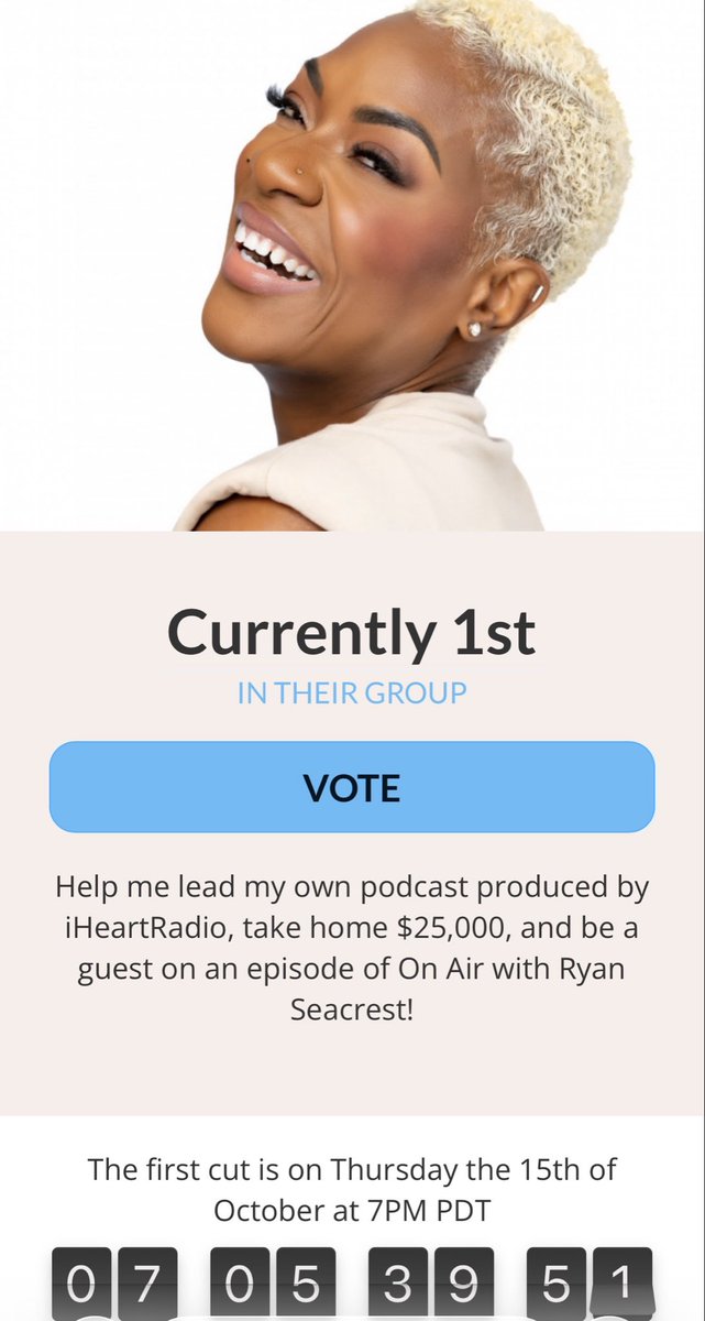 JullyBlack's tweet photo. HUGE thank you to everyone voting daily!
To stay #1 I’ll need you to keep taping this link at least once every 24 hours!

VOTE HERE:
https://t.co/D7zYRQINoB

This is a super vulnerable position for me but this is also a dream I’m determined to realize for me and others! https://t.co/Sidvt1gpXb