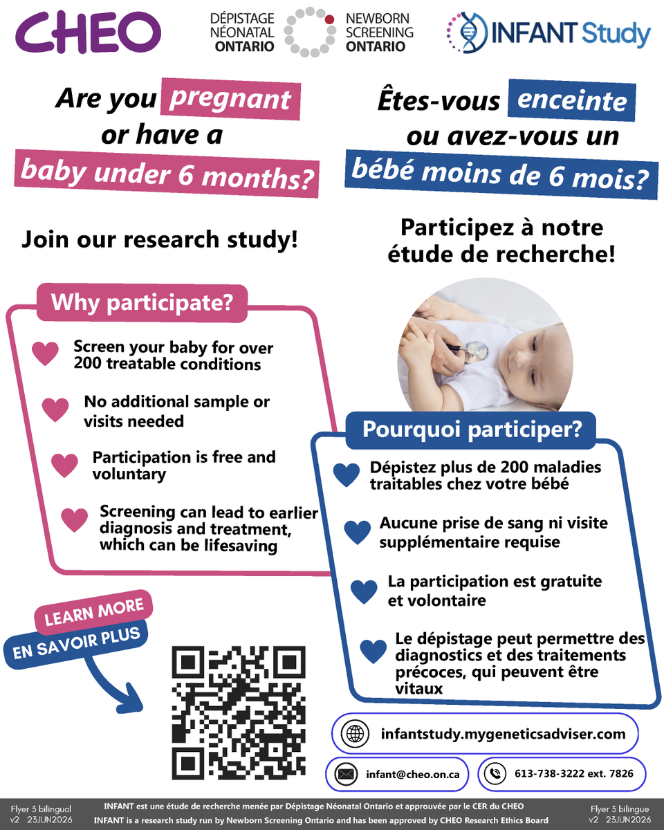 raredisorders's tweet photo. Join the INFANT study to screen your baby for 200+ rare, treatable conditions. INFANT is a research study looking at a new kind of newborn screening using DNA to detect more conditions than standard newborn screening. 

Learn more 👉 https://t.co/x9X3RjZBgc https://t.co/dZwodEfl7y
