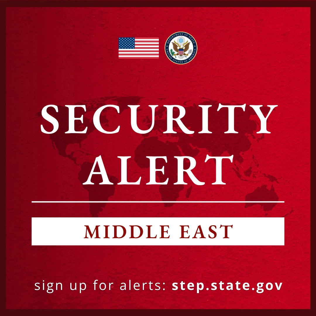 TravelGov's tweet photo. Americans currently in the Middle East should exercise heightened vigilance due to the complex security environment. Be aware of potential flight cancellations, airspace closures, and travel disruptions. Iranian-supported Houthis have engaged in hostilities against Saudi Arabia, including attacks on civilian airports and other critical infrastructure resulting in civilian casualties. The hostilities have the potential to escalate rapidly. Americans traveling to and from the Middle East should monitor information about airport and airline operations. Iran and groups supportive of Iran may target other U.S. interests overseas or at locations associated with the United States and Americans throughout the world, including U.S. businesses and other institutions.
Read the latest country-specific alerts at: https://t.co/ouQakQVHet