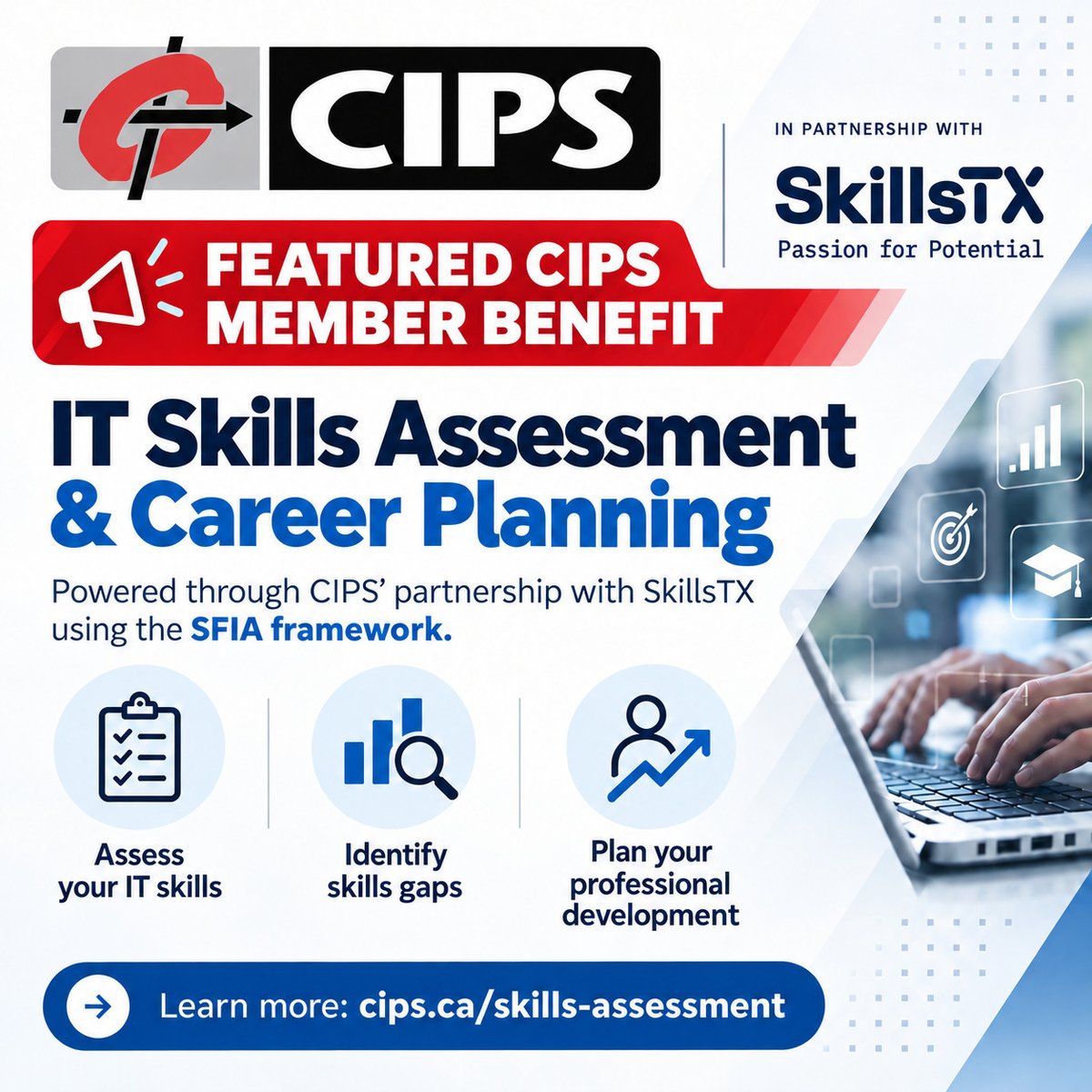 CIPS's tweet photo. 🌟 Featured CIPS Member Benefit: IT Skills Assessment &amp; Career Planning!

Through CIPS' partnership with @SkillsTX, members can access SFIA-based skills assessment and career planning tools:
https://t.co/BA85769PZ1

#CIPSit #ITProfessionals #CareerDevelopment #SFIA #SkillsTX https://t.co/JHXGxZfk0U