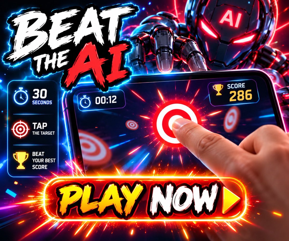 HGrindean's tweet photo. 🚨 I BET YOU CAN’T BEAT THIS.

30 seconds.

🎯 Hit the target
⚡ It gets faster
🏆 Beat the high score
🤖 The AI is waiting.

I got 286.

Can you beat me?

👇 PLAY NOW 👇
https://t.co/FE653SR06V https://t.co/g96Z9kKi00