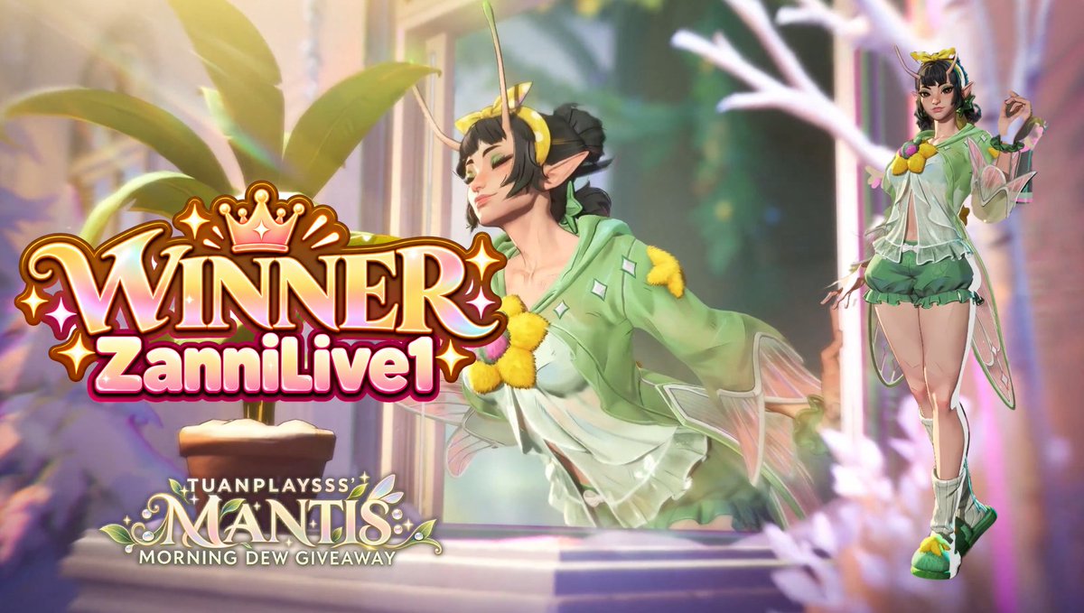 ZanniLive's tweet photo. BEST BIRTHDAY GIFT EVER THANK YOU TOO @TuanPlaysss FOR THE MANTIS SKIN XX
Make sure to join his discord a very chill community and u could have a chance of winning plenty of giveaways if interested!! https://t.co/6cJ5fCaTIU