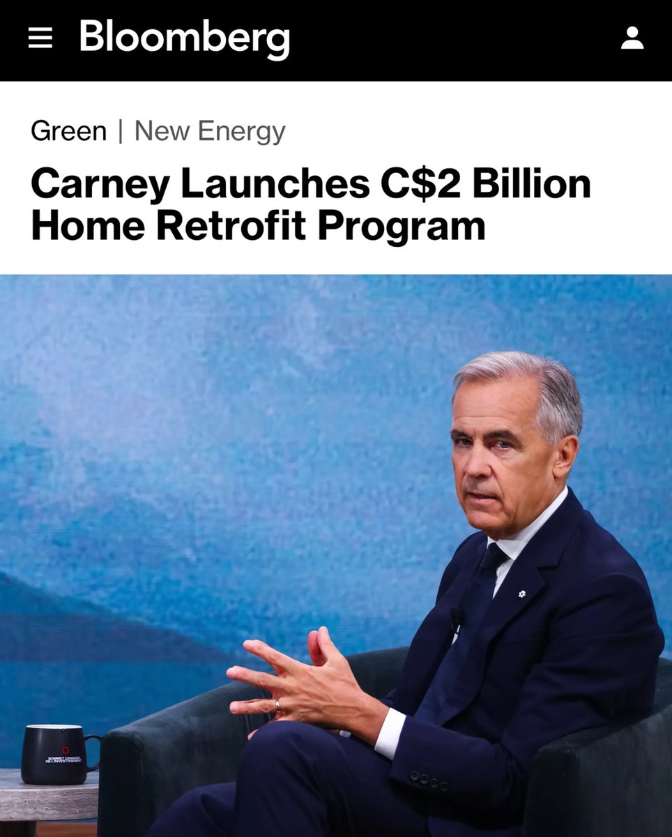 MarkJCarney's tweet photo. We’re helping one million Canadian households make energy-saving retrofits.

More efficient homes. Lower bills. More money in Canadians’ pockets. https://t.co/nscmTyogWK