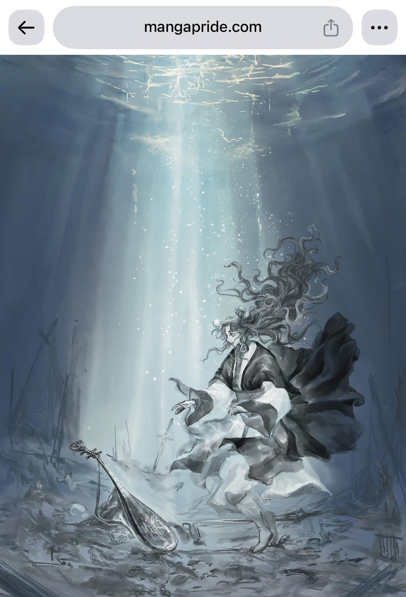 liminalyue's tweet photo. Wanna know more about this really pretty art? Who is this character? What is he doing underwater? Is that… a pipa? Well, you’re in the right place because Song of the River’s Heart is a new danmei inspired novel debuted the 1st of November!… https://t.co/c2kerWUyiG