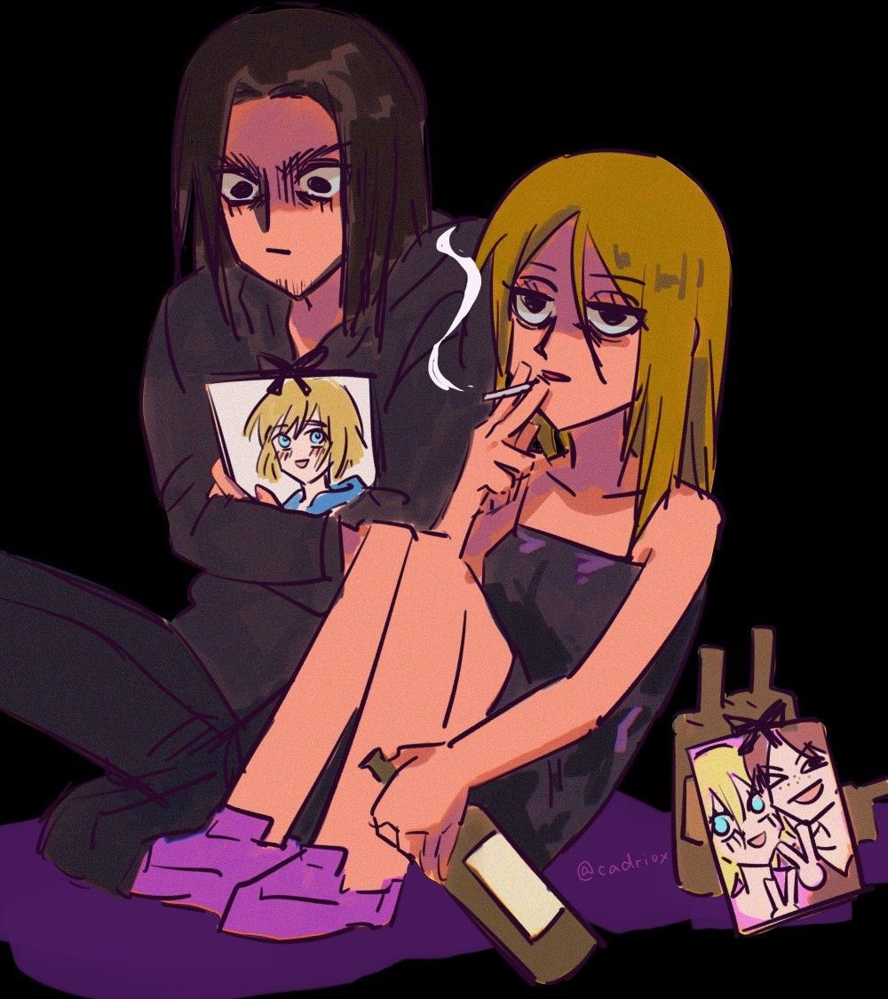 ymirbiggestfan's tweet photo. “erehisu canon” actual eren and historia 
(not my art , @ ily ala on pinterest) https://t.co/BMVyG7QB5G