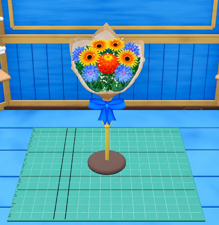 PandaFloraGame's tweet photo. Bouquet of the Day #8 🧡💙
Orange gerberas and a marigold with blue cornflowers and baby's breath, wrapped in kraft paper with a blue bow.
Wishlist Panda Flora on Steam 🌸 (link below 👇)
#cozygames #indiedev #gamedev #PandaFlora #ShowcaseThursday https://t.co/9yHIb3veSj