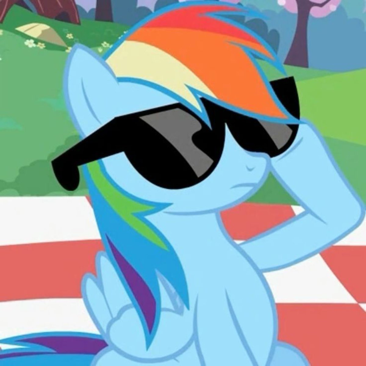 reficco34's tweet photo. one thing about rainbow dash shes gonna wear those sunglasses https://t.co/ciruHEPh8E