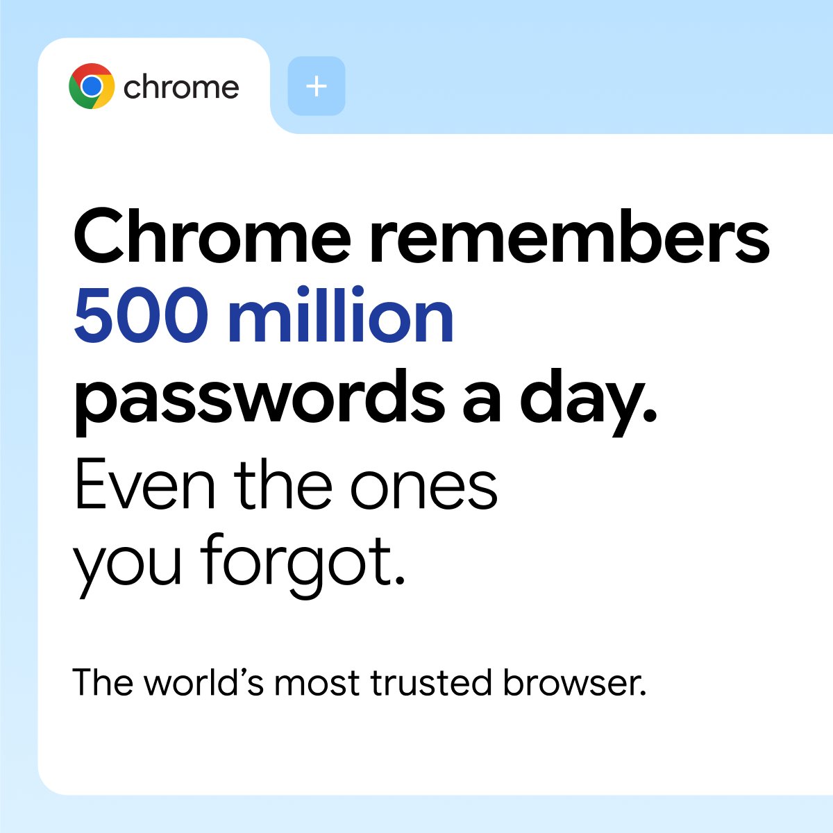 googlechrome's tweet photo. One less thing to worry about