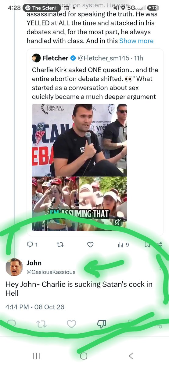 JohnEricks06's tweet photo. @IfindRetards Hey I don't have many followers but look what this guy posted under my Charlie Kirk post.. Can you help me expose him? This is horrible https://t.co/p7qkGuSDEP