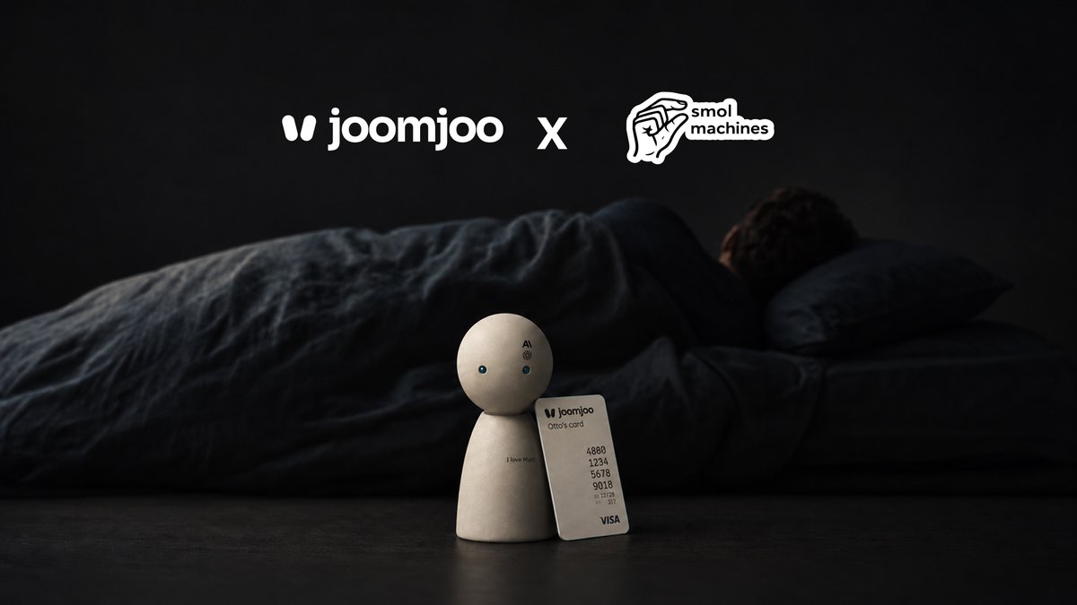 KatoAmato's tweet photo. An agent needs a machine of its own.

Joomjoo now hosts agents on @smolmachines  microVMs.

What they do, in one line: fast, isolated Linux microVMs for AI agents.
A real VM boundary for an agent, with an environment it can use across runs. The same .smolmachine artifact can run locally, in smol cloud, or on infrastructure you operate yourself.

For Joomjoo, that means an agent can perform work from a secure environment when it needs to make a purchase: its own session, files, state, and browser. Joomjoo handles the payment flow, while Smol Machines provides the boundary the agent operates from.

If you are building agents that need an isolated, stateful environment across runs, take a look at Smol Machines: https://t.co/GaqbLPdojw

#agentpayments #agenticcommerce #aiagents
