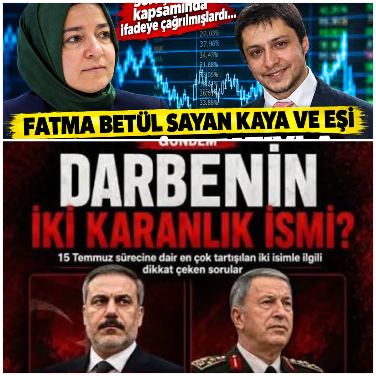 gaffarmudur's tweet photo. 15 Temmuz’un ana aktörleri Hulusi Akar ve Hakan Fidan’ı yargıdan kaçırdıkları gibi, fon vurgununun merkezinde yer alan AKP’li Fatma Betül Sayan’ı da yargıdan kaçırdılar.
Göstermelik ifadeye gittiklerine dair ortada tek bir fotoğraf yok, ifade tutanağı yok. Tuhaf değil mi??? https://t.co/Brrj49foBJ