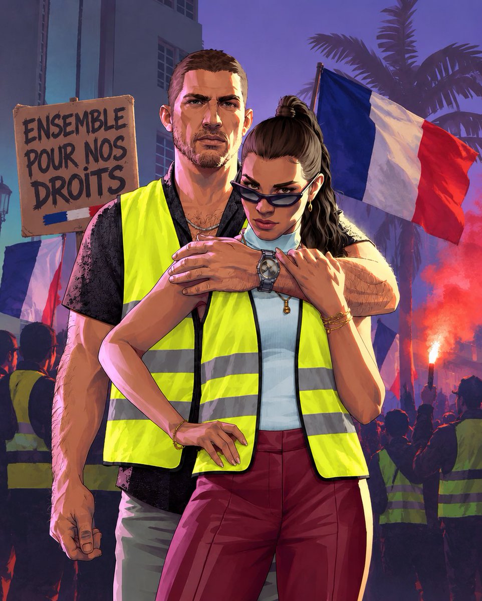 Leo33226122's tweet photo. Jason est Lucia rejoint le mouvement 🇫🇷🇫🇷 #gta #gta6 https://t.co/eMMjZYprdH
