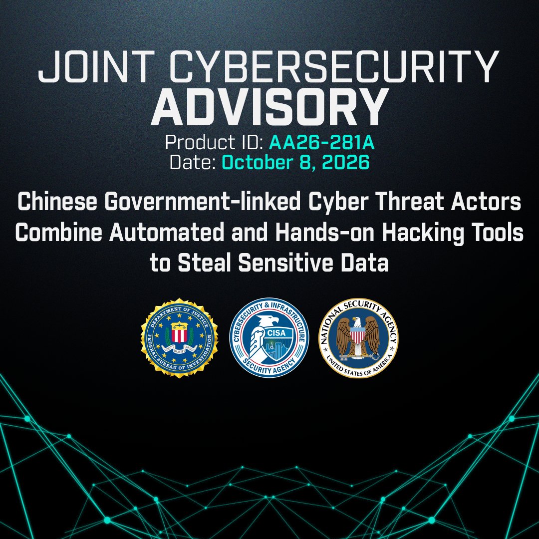 FBICyberDiv's tweet photo. Flax Typhoon threat actors use automated scanning tools, large-scale botnets, and hands-on exploitation techniques to steal sensitive data from organizations around the world. These actors are linked to the PRC government and associated with Integrity Technology Group, a China-based company.

The @FBI, @CISAgov, @NSAGov, and international partners have issued a joint cybersecurity advisory on these actors to help network defenders and reduce the risk of compromise. Organizations across critical infrastructure sectors should review the TTPs, IOCs, and mitigation strategies in this report 🔗 https://t.co/DYDtc3JO2x