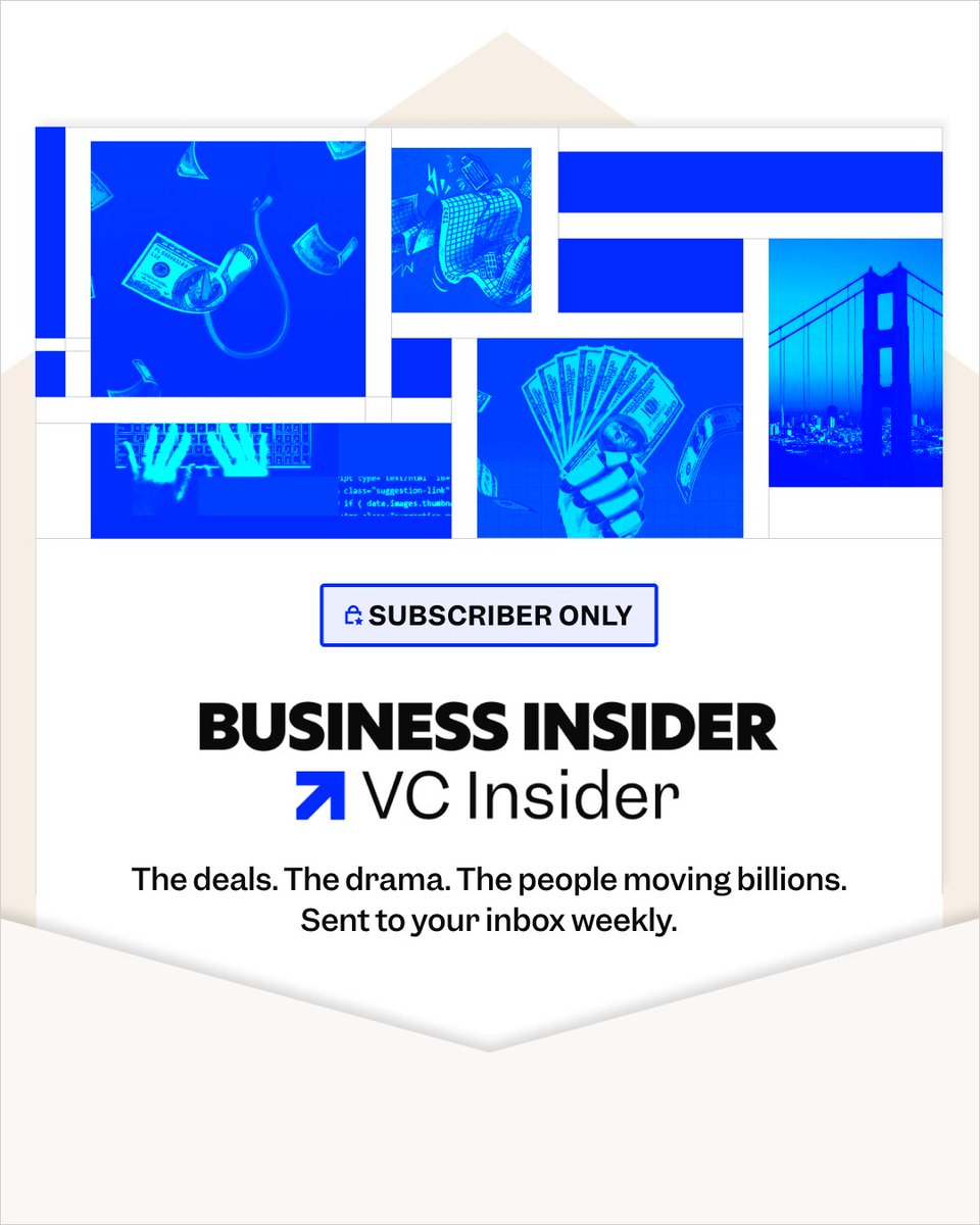BusinessInsider's tweet photo. VC Insider, written by Business Insider’s @thebenbergman and @Katie_Roof, launched today.

They’ll be taking subscribers inside the deals, conversations, and power shifts shaping venture capital. 👇 https://t.co/i0beupMETv
