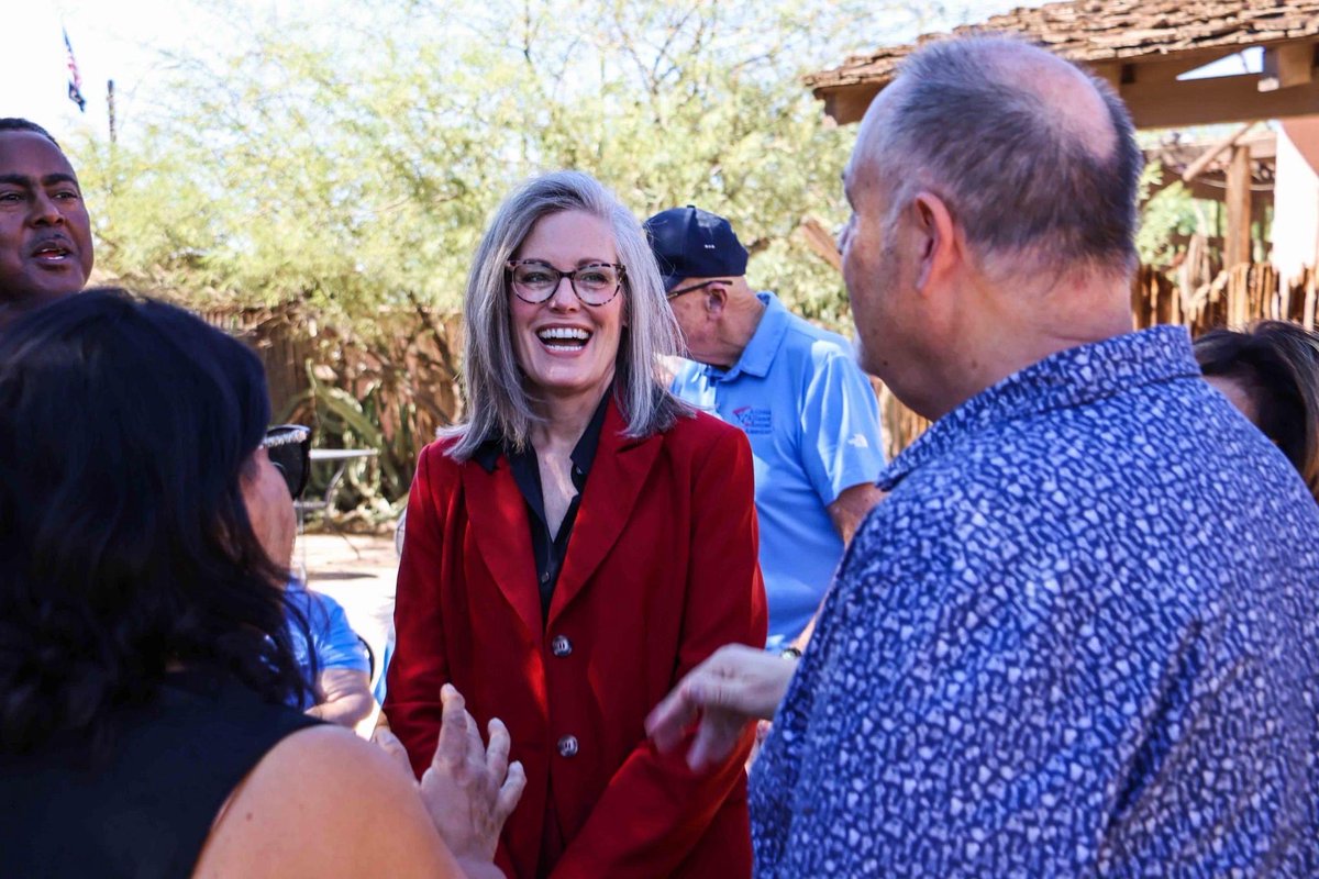 katiehobbs's tweet photo. Today, @johngiles4AZ helped me launch our Seniors for Katie coalition alongside the Arizonans who have worked hard their entire lives to make Arizona the great state it is today. 

As governor, I’ve cut taxes for retirees, lowered the cost of medications, and expanded affordable housing options across the state so our seniors can live in an Arizona that lets them retire with dignity and peace of mind. 

Our seniors have never given up on Arizona, and I won’t give up on them.
