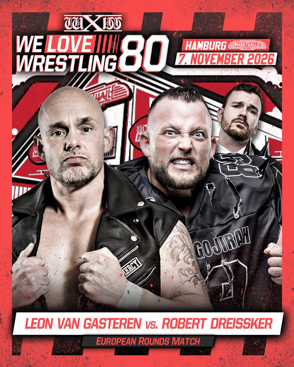 wXwGermany's tweet photo. wXw returns with wXw #WeLoveWrestling 80 to Hamburg on November 7th!
Announced on the latest #wXwShotgun (https://t.co/KLqqXgLZTQ):

- IWGP Tag Team Champions Knockout Brothers (@pw_oskar & @YutoxIce) vs. The Grind (wXw European Champion Laurance Roman & @nickschreier)
- wXw World Tag Team Championship: CSI (Nordino & Luca de Leone) (c) vs. World Tag Team Tournament Winners Greedy Souls (@dannyjoneswres & @Bronco_PW)
- European Rounds: Leon van Gasteren vs. @RobertDreissker 

wXw We Love Wrestling 80
📅 Saturday, November 7th
📍 @MarkthalleHH, Hamburg
🎟️ Tickets: https://t.co/Jn5uBV3upL