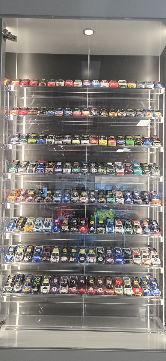 STaranto92's tweet photo. Arguably the most impressive thing about the newly renovated Hendrick Museum has to be the giant cabinet of diecasts they have spanning the team's entire history.

It's a sight to behold and puts even the most hardcore of diecast collectors to shame. https://t.co/gLWCNK96j0