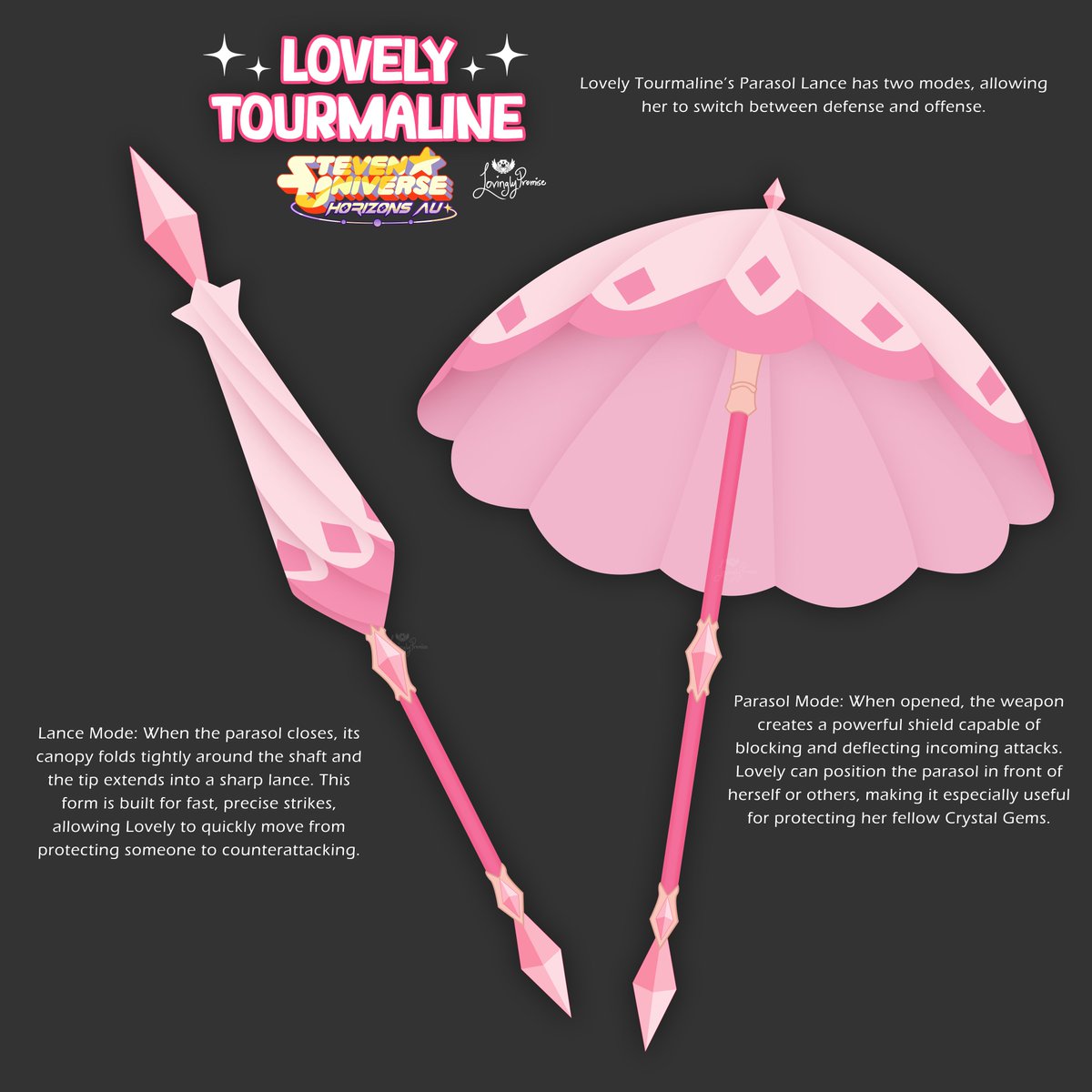 lovinglypromise's tweet photo. Day 8: Weapons
#steventober2026 #stevenuniverse #steven_universe #gemsona #sutwt 

Finally got around to making a weapon for her! I wanted something where she had to choose between a Shield and a Lance, she couldn't have both at the same time. And that goes pretty well with the fact she's a fusion where they often times argue on how to handle anything! xD