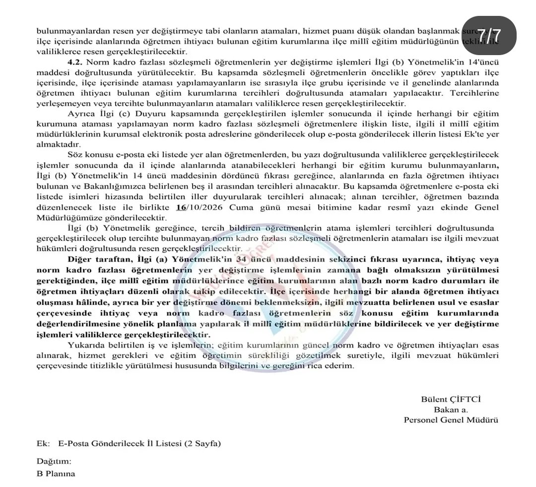 hilmitaner's tweet photo. 8 Eylül'den sonra norm kadro güncellemeleri ile isteğe ve mazerete bağlı yer değiştirmeler nedeniyle eğitim kurumlarında yeni öğretmen ihtiyaçları oluştuğunun tespit edildiğini, söylüyor #tcmeb
Ee sendikalar olarak biz bunu daha önce anlattık..
@leventkuruoglu
@HurEgitimSen https://t.co/dbZmbAmqDS