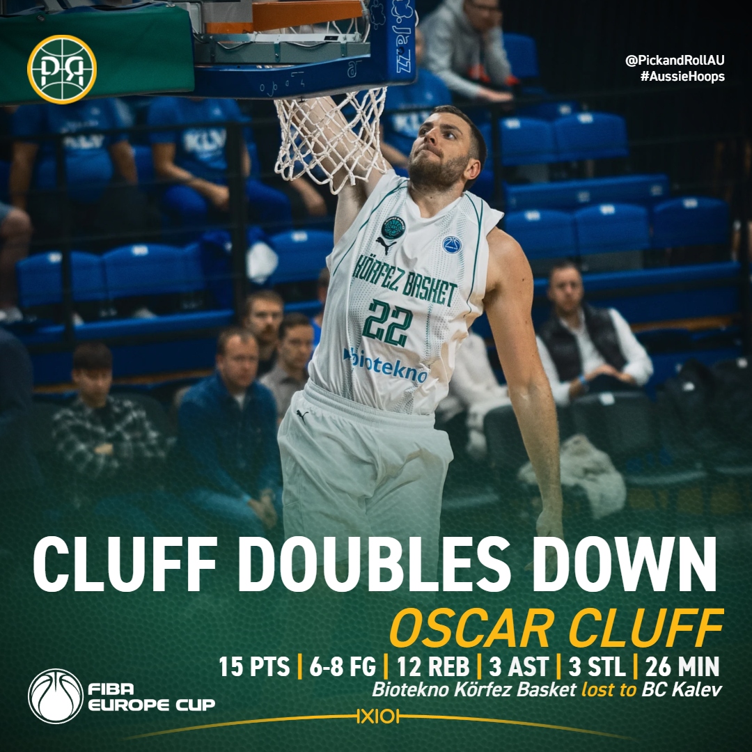 PickandRollAU's tweet photo. Oscar Cluff was the most efficient player on the court in logging a big double-double for Biotekno Körfez Basket in their 78-86 loss to BC Kalev in FIBA Europe Cup.
📩https://t.co/AzrnobocR4
#AussieHoops #FIBAEuropeCup 🏀 https://t.co/cn80V8kRDz
