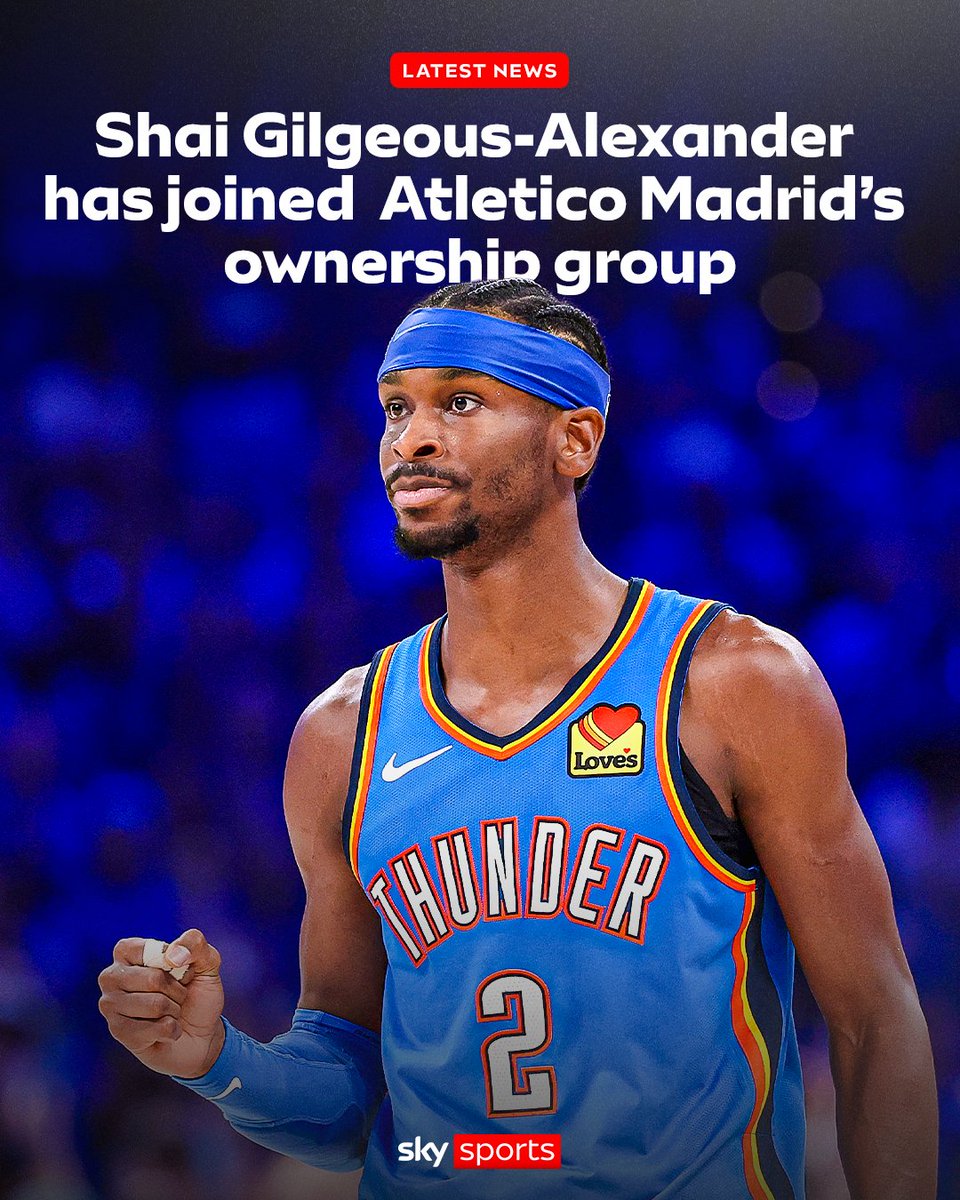 SkySportsNews's tweet photo. Shai Gilgeous-Alexander has joined Atletico Madrid’s ownership group, with the back-to-back NBA MVP and NBA champion becoming the latest high-profile figure to invest in the Spanish club 🇪🇸 https://t.co/upg3igWnkp