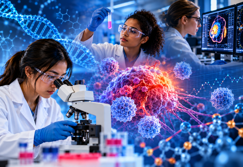 UTAScience's tweet photo. #MaverickScientists🔬are working together to find new ways to understand cancer, develop better treatments, and improve human health. Learn more about how science is making progress by reading the latest #ScienceForward blog https://t.co/Vf0Rf0G0l3 https://t.co/3xit30YrFX