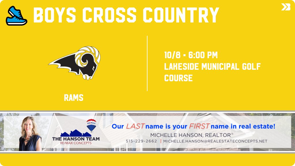 SEPolkRams's tweet photo. Boys Cross Country (Varsity) Meet Day! - Check out the event preview for the Southeast Polk Rams. It starts at 6:00 PM and is at Lakeside Municipal Golf Course. https://t.co/WnOVCDgJRz