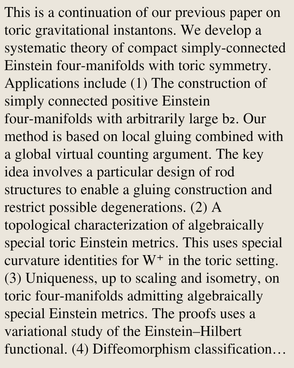 GeometryPapers's tweet photo. Compact toric Einstein four-manifolds

Mingyang Li, Song Sun
https://t.co/rPhDOAlfcm [𝚖𝚊𝚝𝚑.𝙳𝙶 𝚖𝚊𝚝𝚑-𝚙𝚑 𝚖𝚊𝚝𝚑.𝙰𝙿] https://t.co/fsSiKXekd5