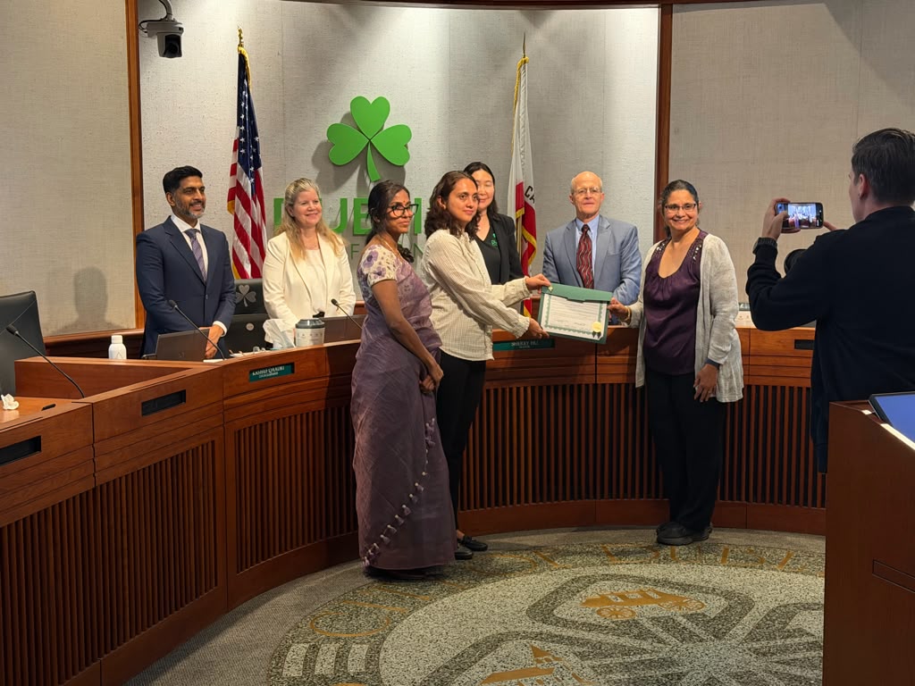 maitribayarea's tweet photo. Thank you, City of Dublin, for commemorating October as Domestic Violence Awareness Month!

Sneha Ambekar, Maitri's Crisis Intervention Coordinator; Tanuja Hegde, Finance &amp; Accounting Manager; and our volunteer, Archana Vellasure, received the proclamation on October 6. https://t.co/rN8FBZmf7N