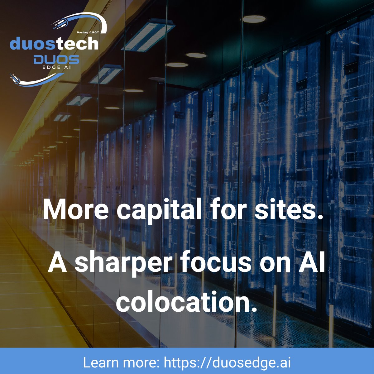 duosEdgeAI's tweet photo. This week, $DUOT announced the sale of its #GPUaaS entity to @Axe Compute, meaning more capital for sites and a sharper focus on #AI #colocation. At #DuosEdgeAI, we’re focused on the infrastructure behind AI: power, cooling &amp; scalable colocation capacity.
https://t.co/WYtxb6J4Cn https://t.co/5QTYzRVqYf
