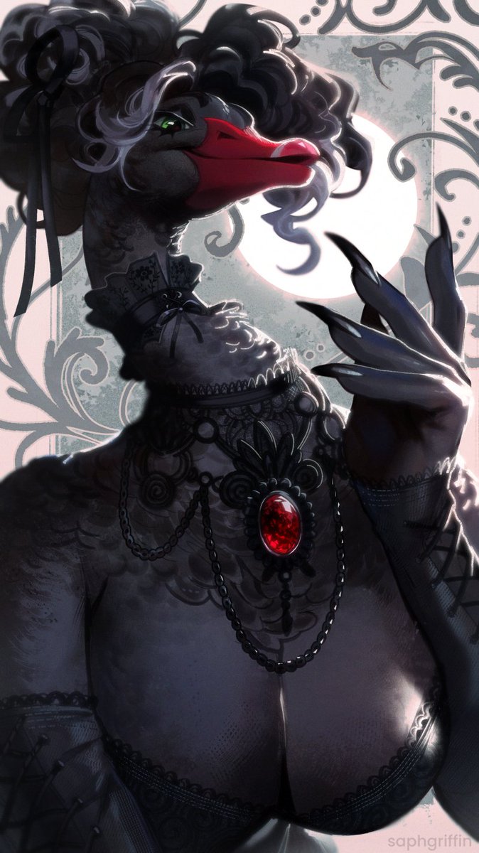 saphgriffin's tweet photo. goth swan portrait https://t.co/YPRukjjImY