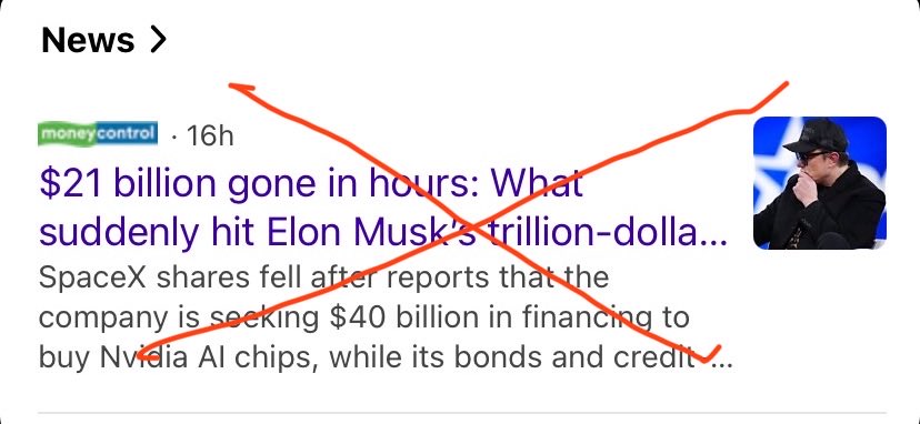 SpratCould's tweet photo. Very odd. I never gave this “fake news” thing much credibility before. Today I saw an article saying that Musk lost billions in the stock market today. The SpaceX share price tells a different story. https://t.co/wSDhc8To46 https://t.co/7kSQZARRND