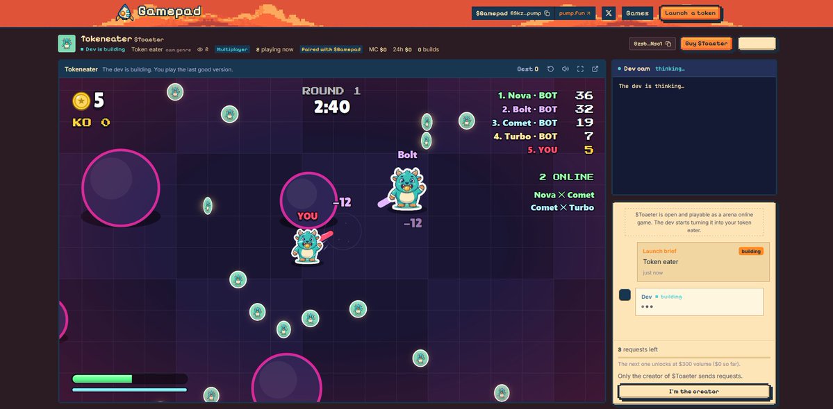GamepadApp's tweet photo. the first game has launched and is paired with $Gamepad https://t.co/UTLRiQTIxW