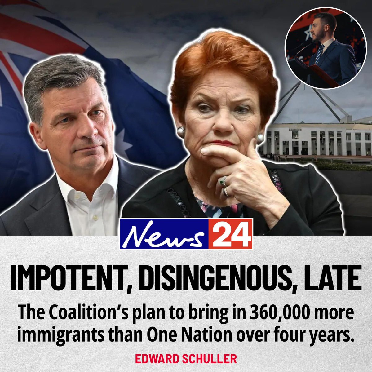 edwardschuller0's tweet photo. On immigration, the battle lines have finally been drawn for this historic struggle on the Right of Australian politics.

The Coalition’s policy announcement this Tuesday shows just how far off the pace they are.

As our social cohesion visibly deteriorates, they want to bring in half a million more migrants over the next four years.

It appears as though the Coalition wants to build more houses just to put immigrants in them, despite millions of our own being locked out of the housing market.

Read my latest article in News24: https://t.co/HUDRlgHhRu

#immigration #coalition #onenation #auspol