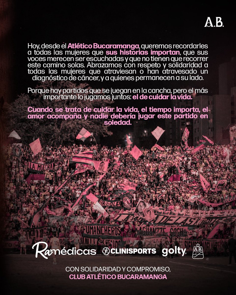 ABucaramanga's tweet photo. Cuidarnos es nuestra mejor jugada…⚽️🩷

#VolvamosA𝐑𝐔𝐆𝐈𝐑 #MiHerenciaMiPasión🫀 https://t.co/oLNOrqYuK4