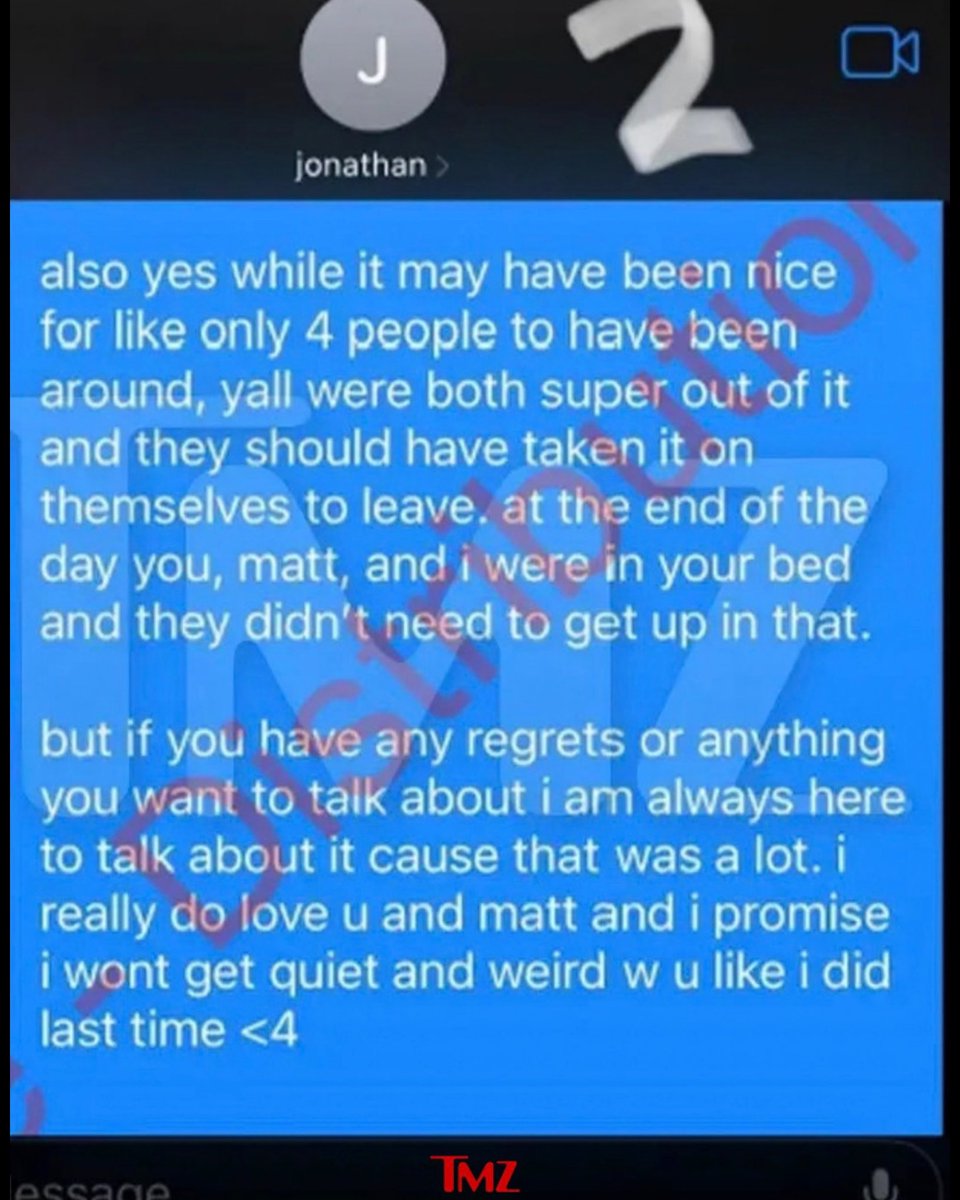 TheOfficerTatum's tweet photo. 🚨 A new set of texts has surfaced in the Cornell case. Two days after the alleged encounter, Jane Doe reportedly told one of the men she later accused that she appreciated his apology. She wrote that everyone was “super out of it,” but also said, “none of the s*xual stuff was illegal,” and that “our body, our choice” meant they should not feel ashamed. In another message, she said the other people involved should have left.

Wow. 😮 

h/t @TMZ