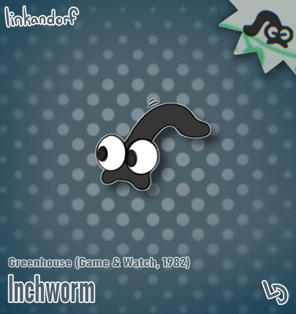 everymariochara's tweet photo. #23 - Inchworm

Greenhouse (Game &amp; Watch, 1982)

These creepy crawlers prefer the flowers on the Greenhouse's second floor. They crawl along vines to reach the flowers, because I guess the vine isn't good enough eats for these picky bugs. https://t.co/iUaiaP4OAU