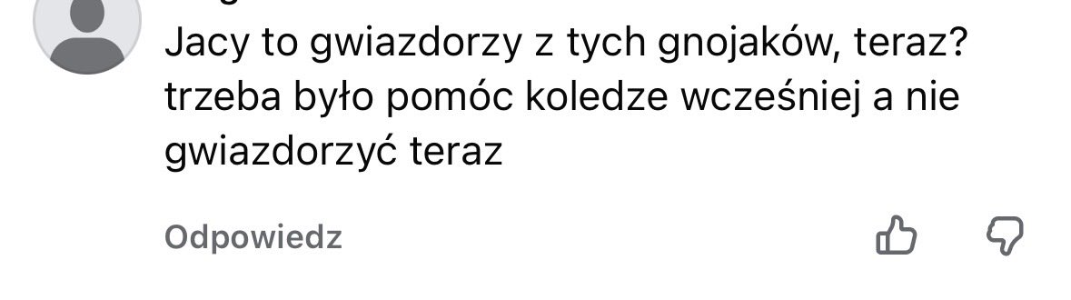 dnfft4's tweet photo. tak wyglądają komentarze pod wywiadem dziewczyny która była pytana o sytuacje, np. o to, jak się czuła wiedząc, że jej brat mógł być jedną z ofiar nożownika. obrzydliwe. why are we losing the plot??? tu chodzi o ludzkie życie. #nozownik #wyszkow #atak https://t.co/lqBSi26XCT