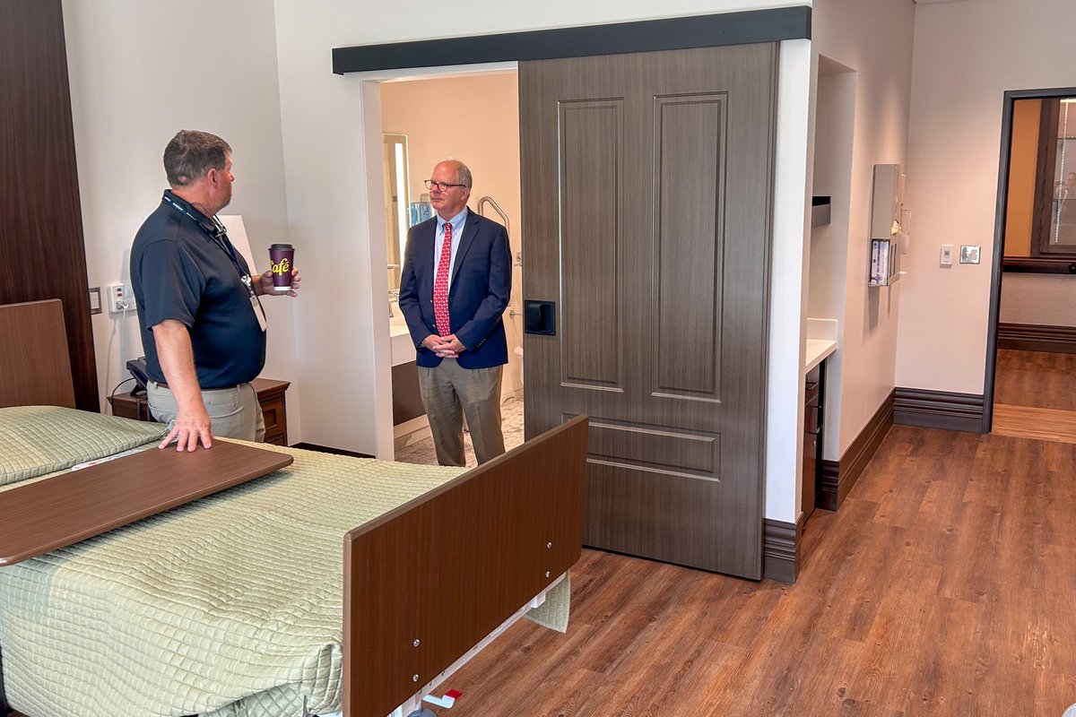 RepGuthrie's tweet photo. I enjoyed having the opportunity to tour the Robert E. Spiller Veterans Center in Bowling Green ahead of its recent ribbon-cutting. This newly opened skilled nursing facility will provide access to a variety of care to help our Kentucky veterans age gracefully. Excited to see this center support our veterans well into the future.